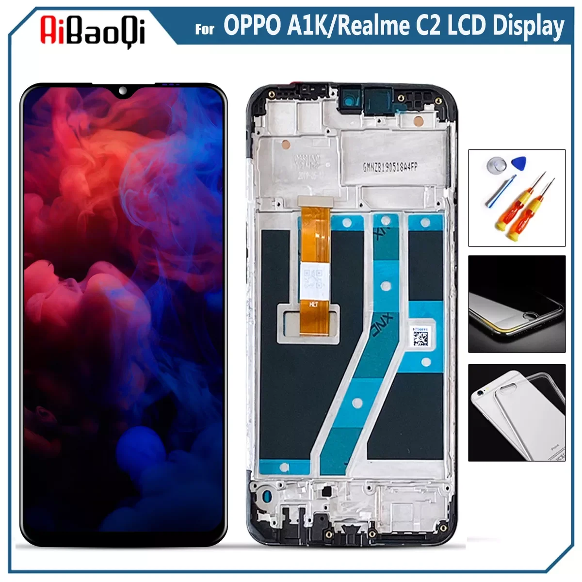 

Original For OPPO A1K CPH1923 LCD Display Screen Touch Digitizer Assembly For 6.1 inch OPPO Realme C2 RMX1941 With Frame