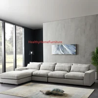 Modular Sofa Modern Living Room Sectional Sofa 3 pieses  - Seat and Back Cushion Removable Light Grey