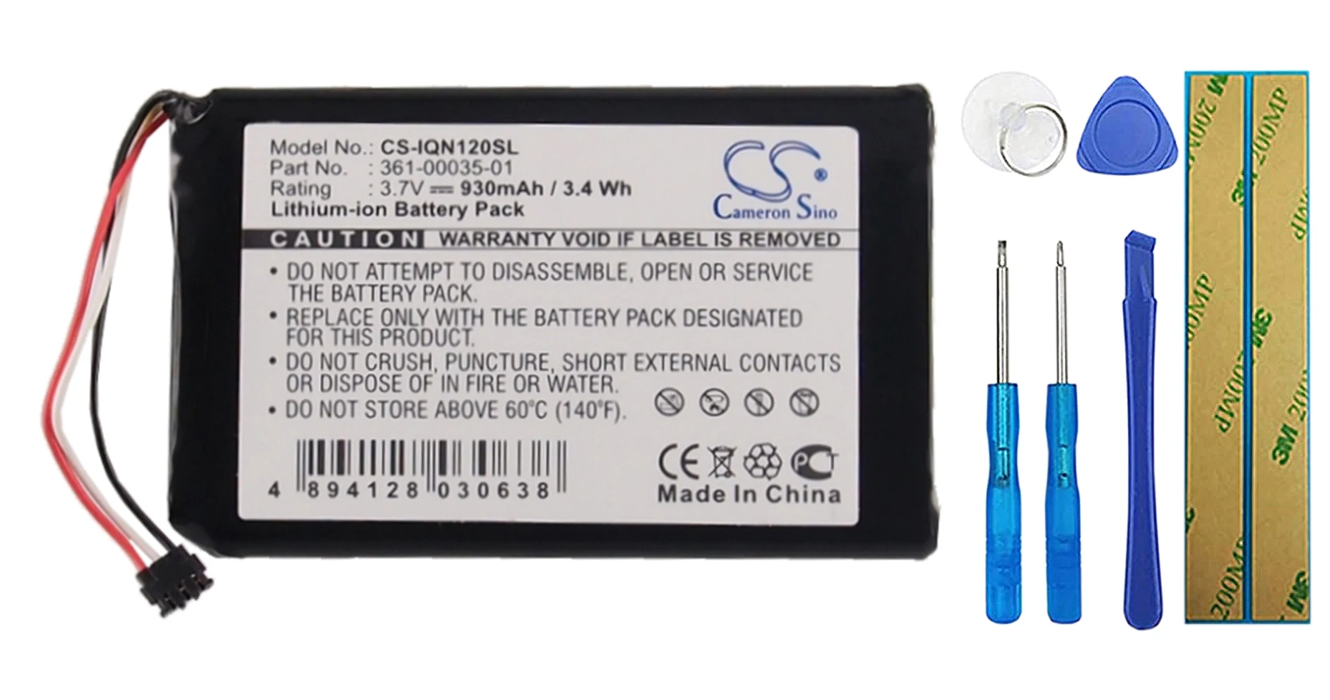 

Cameron Sino 930mA Battery for Garmin Nuvi 140T, Nuvi 150T, Nuvi 2595LM, Nuvi 2595LMT 361-00035-01
