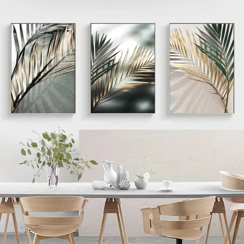 

Nordic Wall Art Canvas Painting Palm Leaves Poster Plant Print Miniamlist Posters Modern Wall Pictures For Living Room Decor