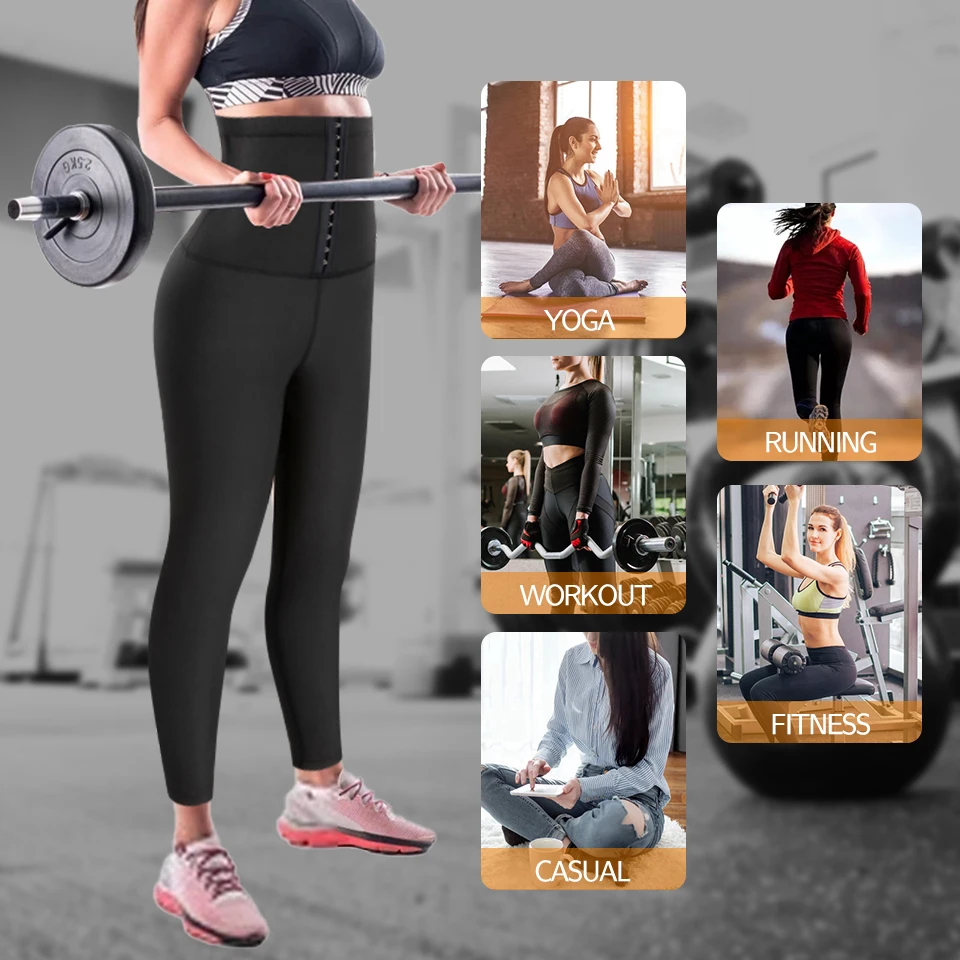 High Waist Sauna Leggings for Women Workout Sweat Pants Waist Trainer Tummy Control Hot Thermo Shapewear Gym Workout Capris