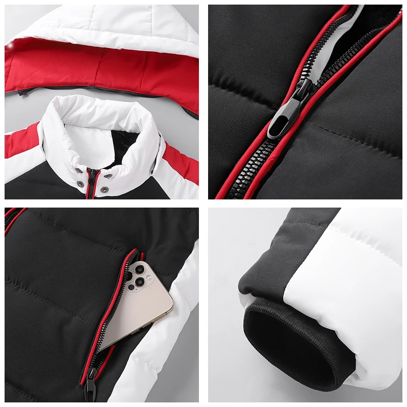 Men Winter Fleece Warm Thick Parkas 2022 New Hot Windproof Hooded Jacket Coat Men Fashion Classic Casual Parka Men European Size