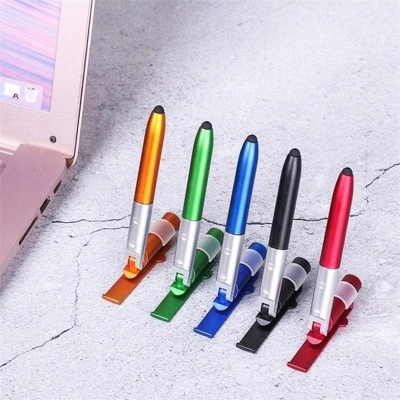 ballpoint pen multifunctional led night lights folding for phone holder night reading homework student pen school stationery pen free global shipping