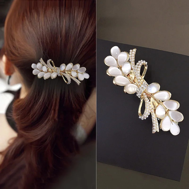 

Witte Kat Zirkoon Lente Haar Clip Boutique Legering Top Clip Elegante Vrouwen Mode Haar Sieraden