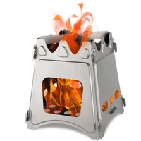 camping backpacking wood stove folding stainless steel firewood stove outdoor cooking picnic hiking potable wood burning stove