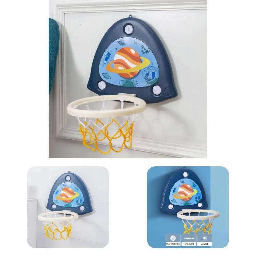 

High Elastic Ball Kid Basketball Kit Suction Cup Design Strong Absorption Premium Planet Theme Basketball Hoop Set