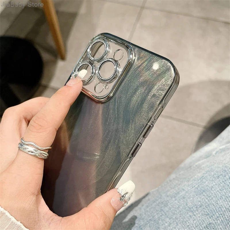 Мягкий чехол для телефона с полным покрытием и защитой камеры перьями блестками