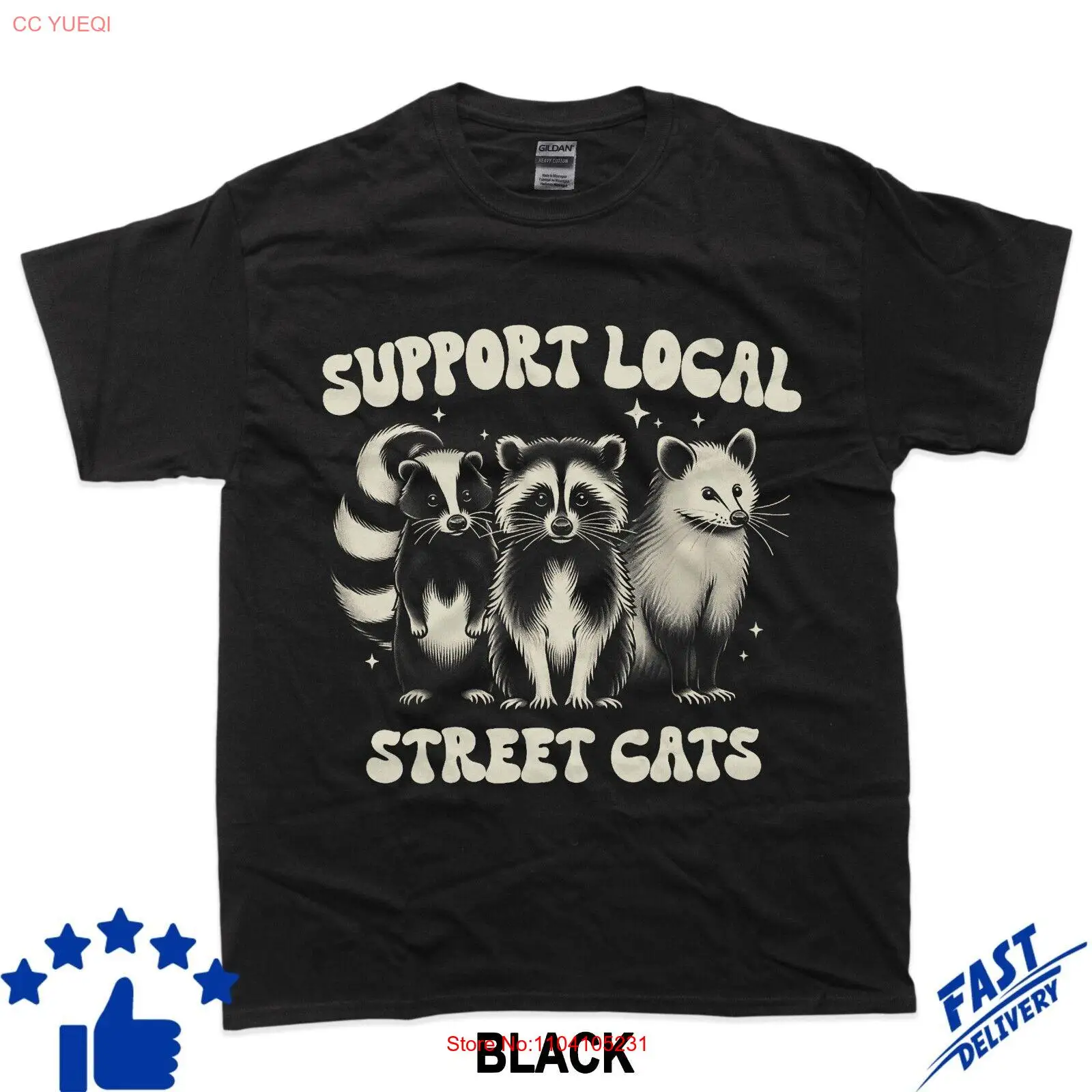 Футболка с поддержкой местных заводных уличных кошек мусора опоссума енота