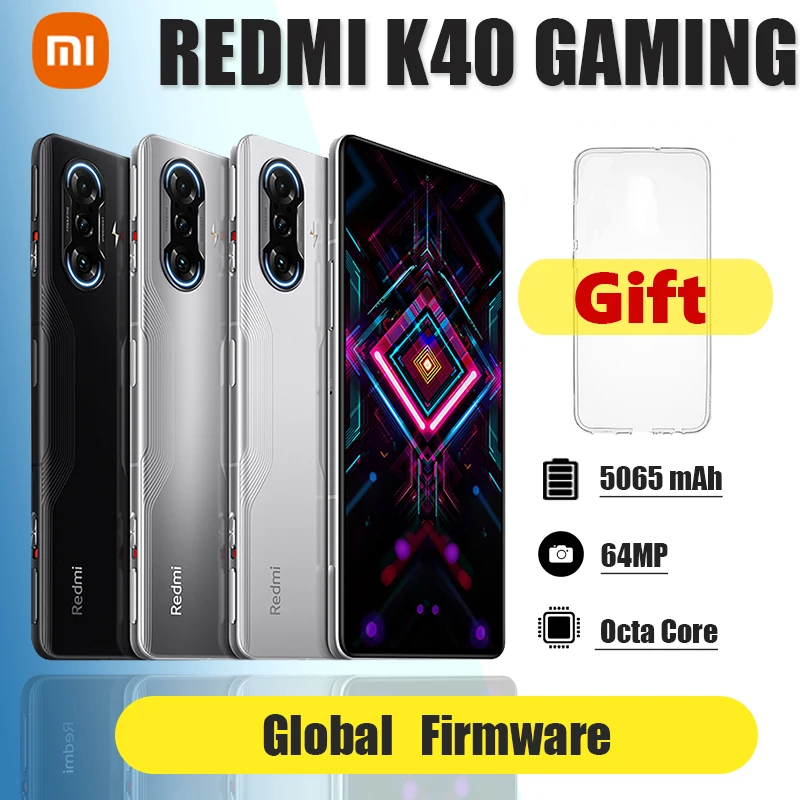 

Xiaomi Redmi K40 Gaming Smartphone 128GB Dimensity 1200 Octa Core 120Hz Display 64MP Camera cellphones