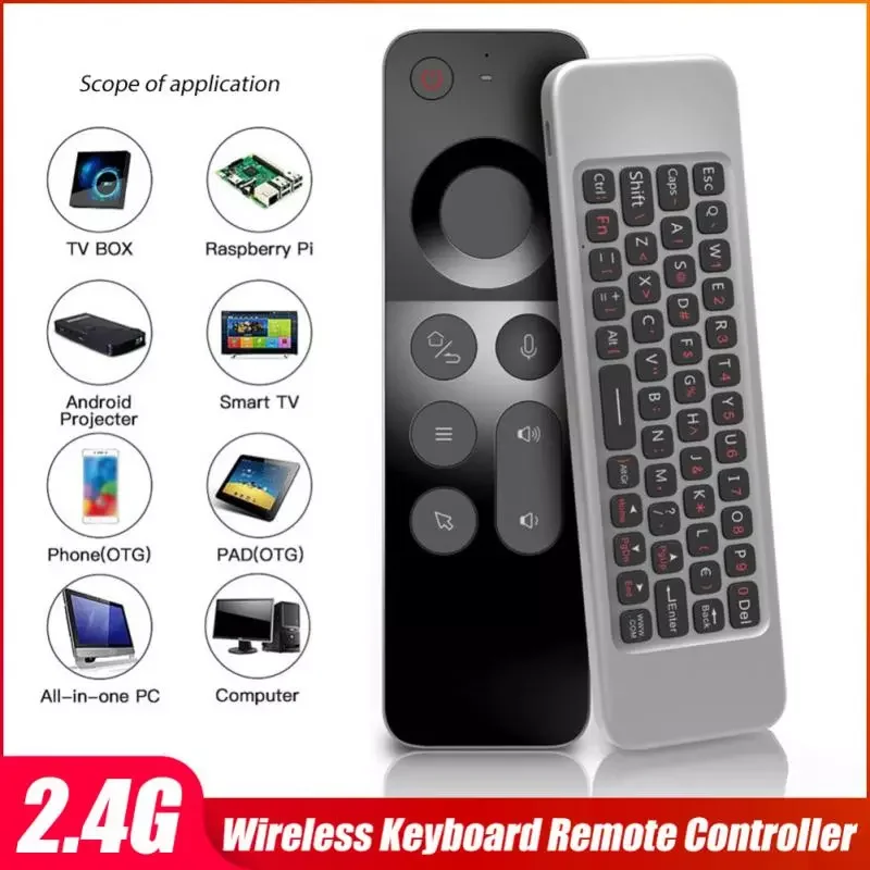 

NEW2023 W3 2.4G Wireless Voice Air Mouse Remote Controller Mini Keyboard For Android TV BOX / Windows / Mac OS / Linux Gyroscope