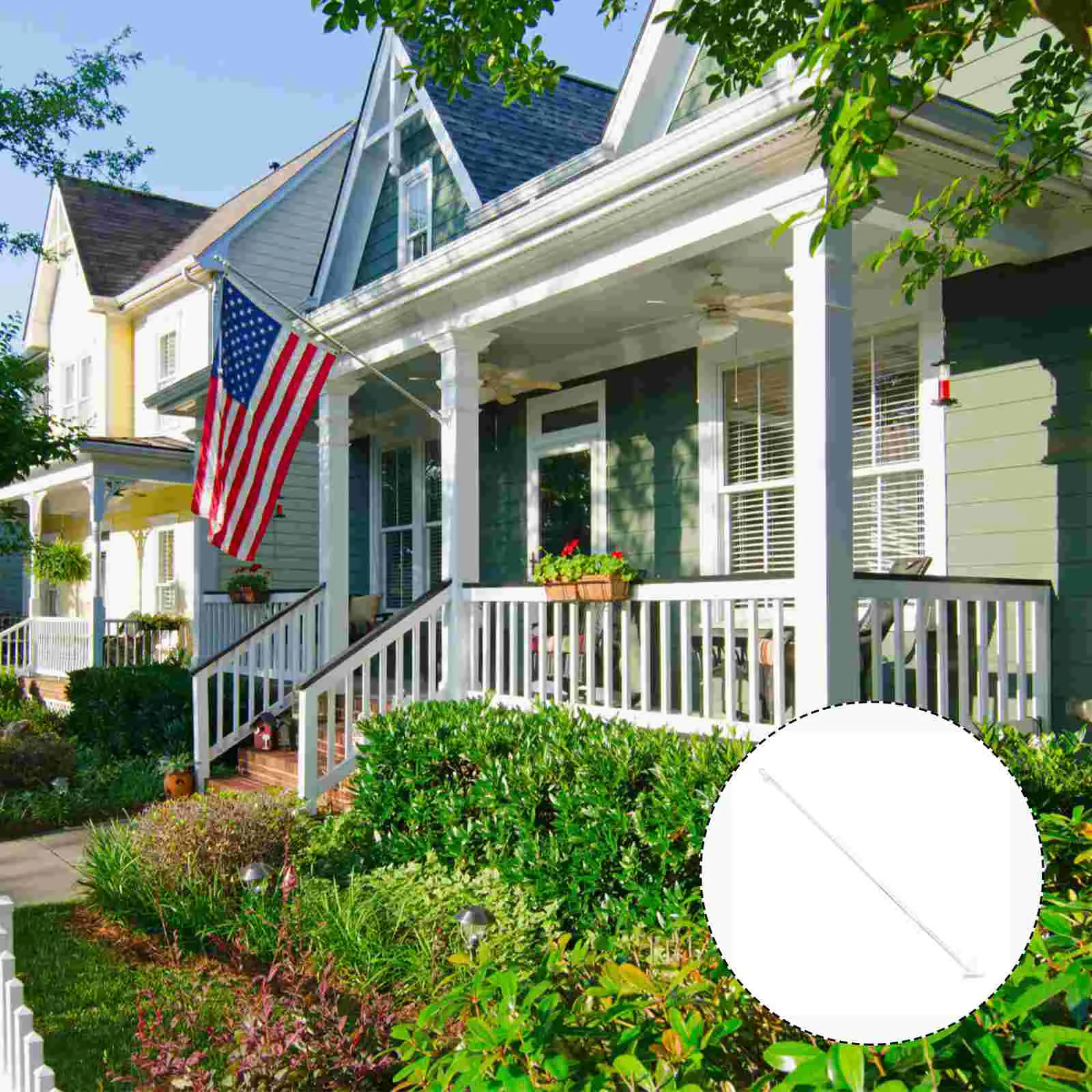 

Flag Pole Flagpole Kit Bracket Holder House Rotating Poles Wall Outdoor Garden Mount Base Mounting Stand Rings Set Steel Mounted