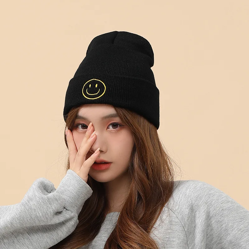 

Beanie Winter for Women Men Boys Girls Smile Knitted Skullies Hat Unisex Autumn Outdoor Crochet Beanies Cap Bonnet for Women