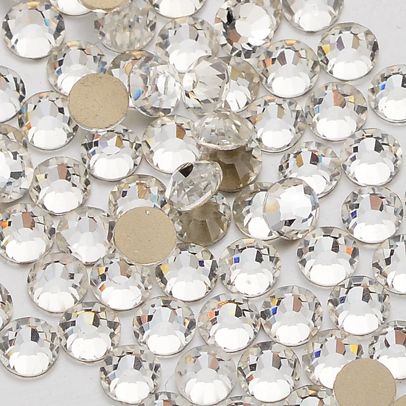 Все размеры SS3-SS60 высококачественные хрустальные стразы золотые с плоской задней