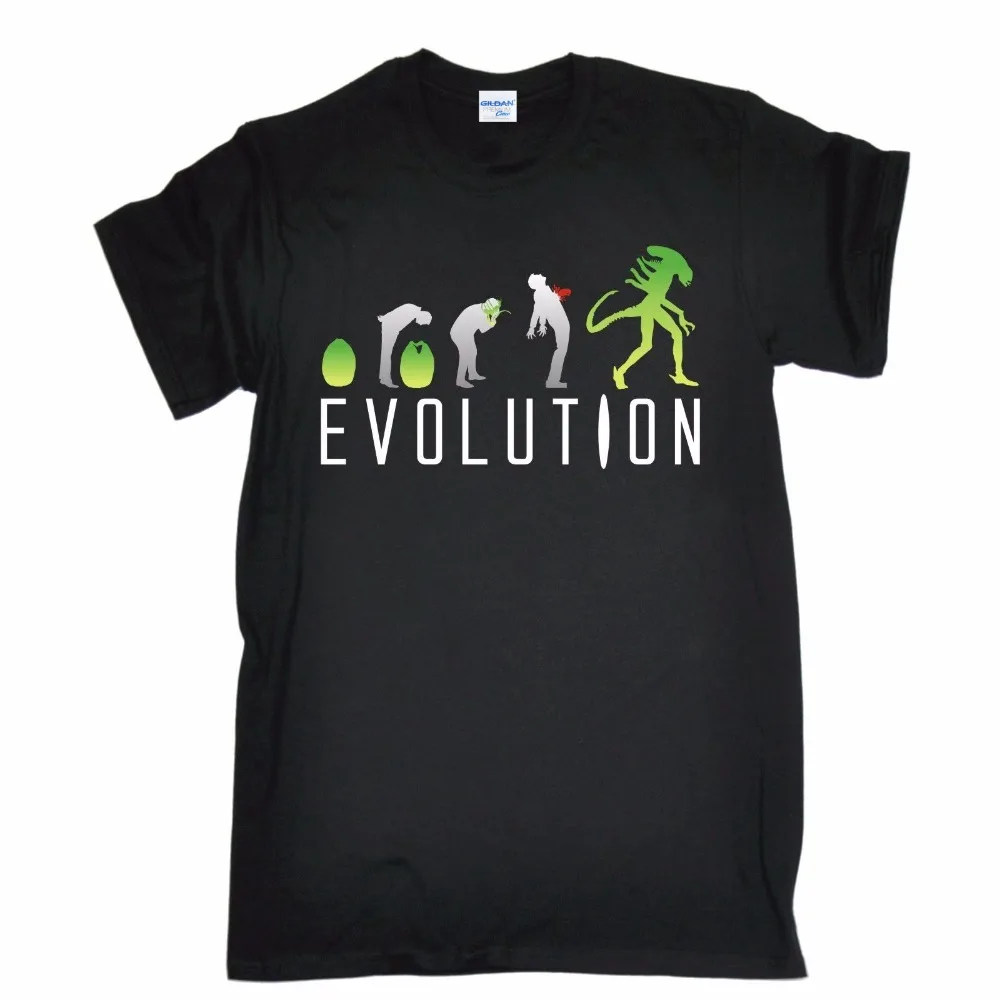 

Summer Brand Clothing O-Neck Short Sleeve Evolution Alien T-Shirt Sci Fi Horror Funny Men'S Tee Shirts Custom Aldult Teen Unisex