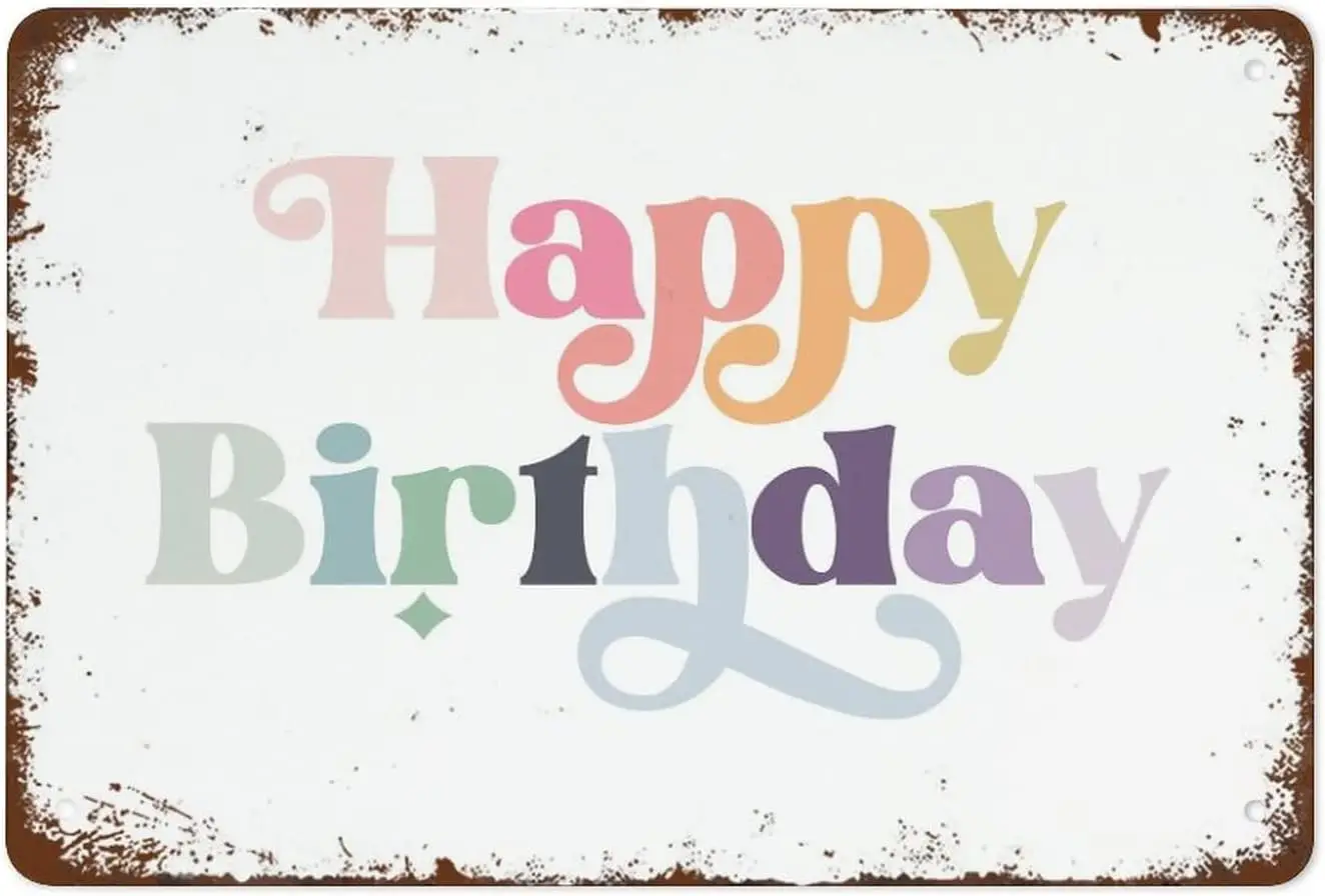 

Металлический жестяной знак, винтажные металлические знаки, украшение на первый день рождения, красочный знак на день рождения, ретро настенный Декор для дома, кафе