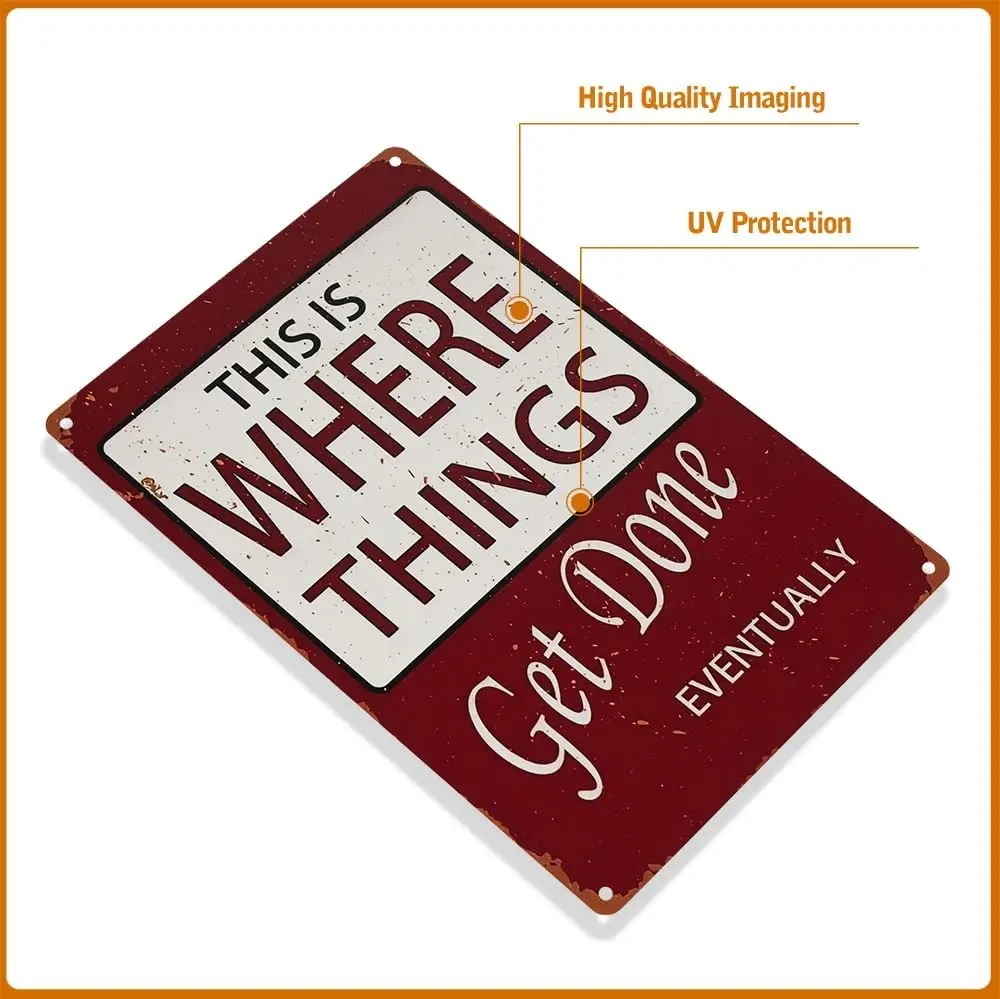 Ths s Where Thngs Hppen Metl Wll rt Sgn Get t Done Home Decor для комнаты Lvng офиса спальни