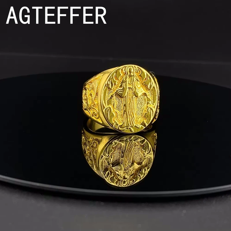 Элегантное кольцо унисекс из желтого золота 14 карат для мужчин ювелирное изделие