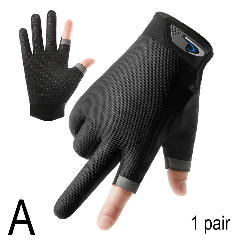 1 пара нескользящие перчатки для рыбалки с двумя пальцами