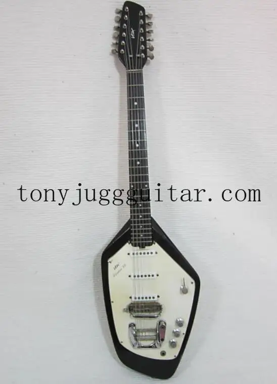 

Под заказ 60s 12 струн VOX Teardrop Phantom XII Black Solid Body электрическая гитара 3 одиночных катушек пикапа, винтажные тюнеры,