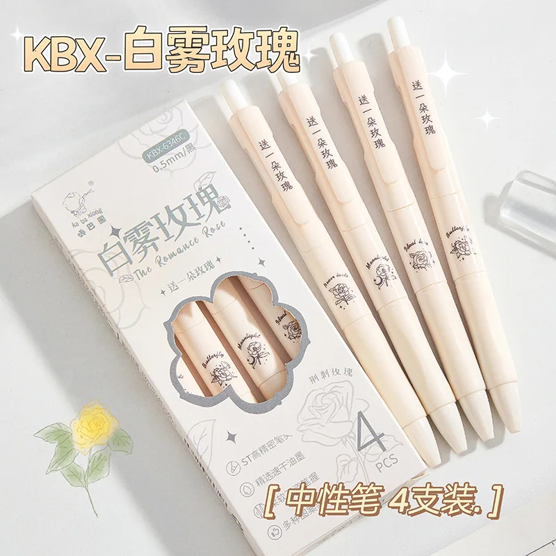 Набор гелевых ручек 0,5 мм с цветочным принтом