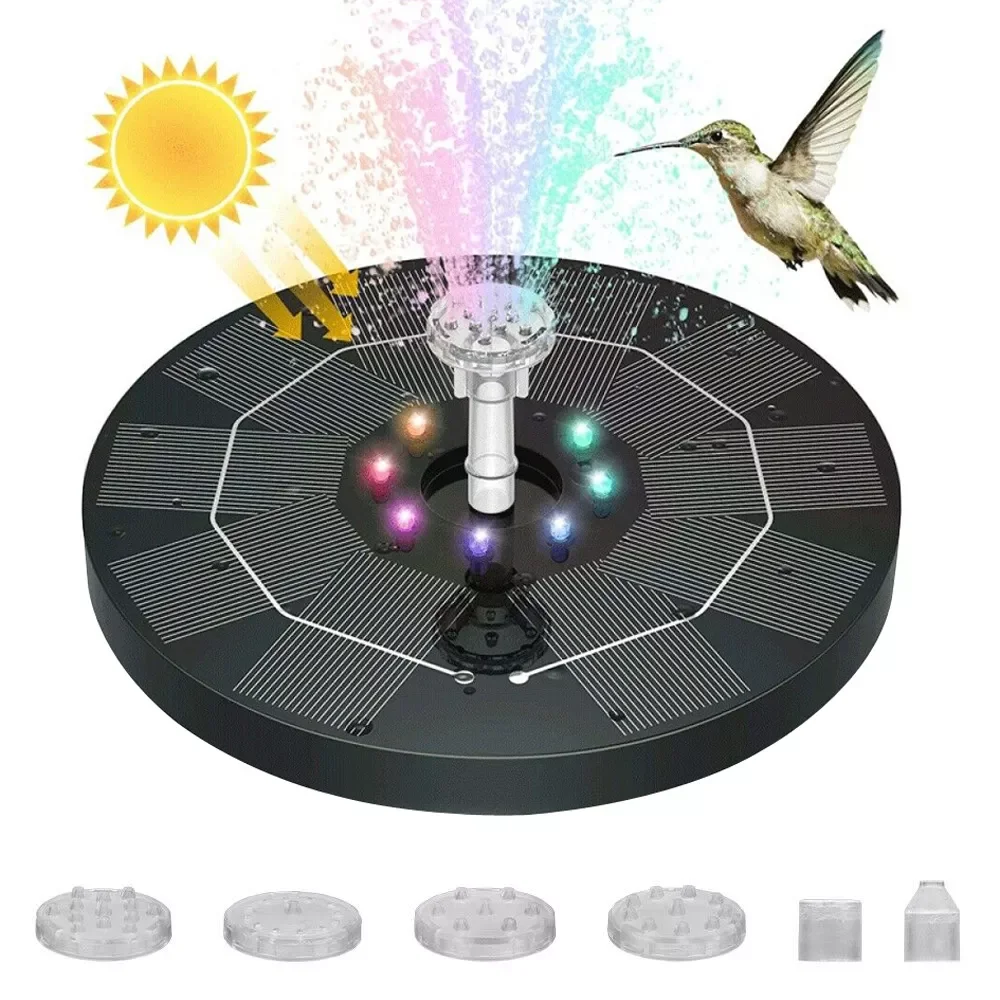 

3W Solar Fountain Pool Pond Waterfall Fountain RGB Light Floating Solar Water for Garden Fountain Decoration