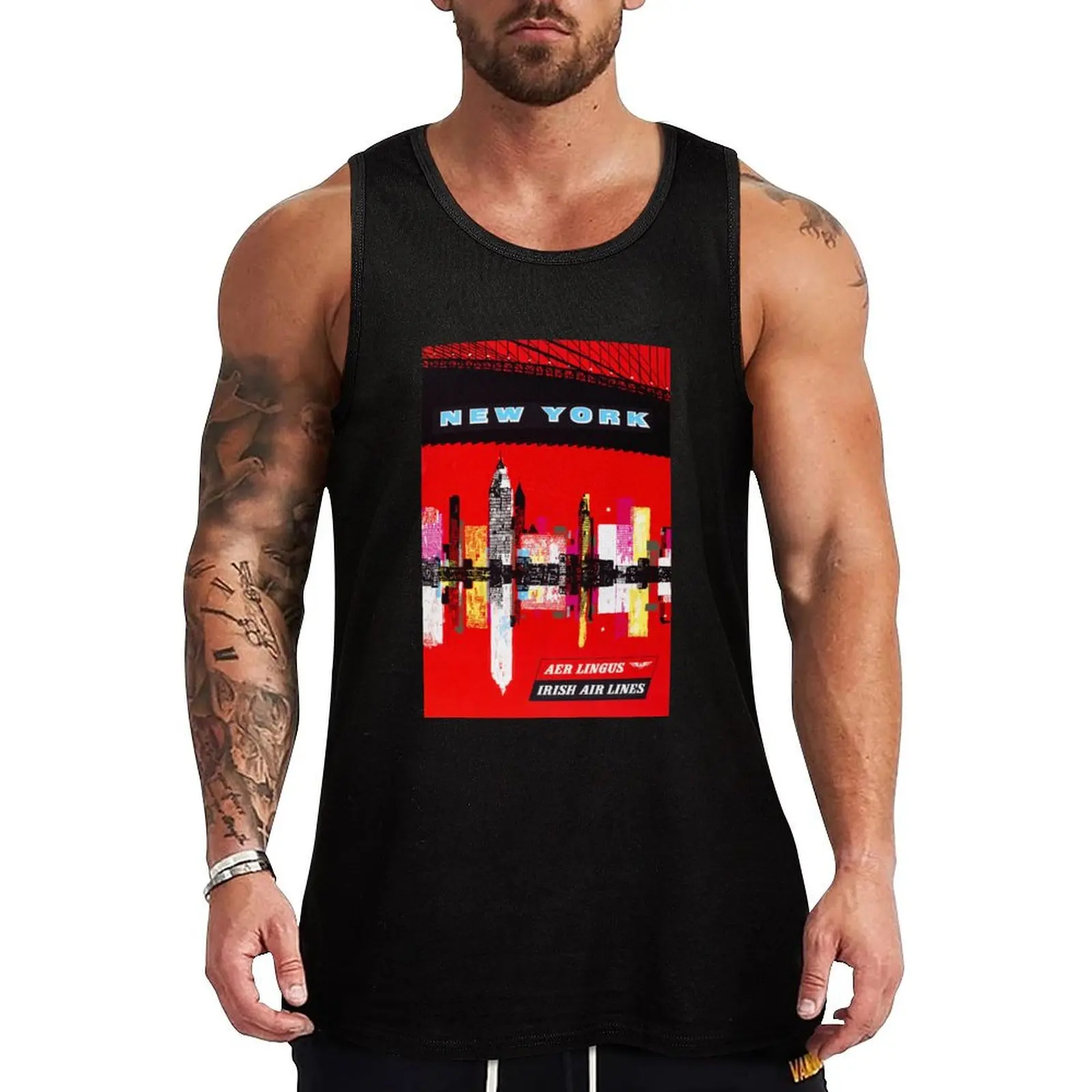 Фото Aer Lingus Irish Air Lines - Нью-Йоркская дорожная реклама, майка, аниме-жилеты для мужчин, японская футболка, мужская одежда для спортзала №1