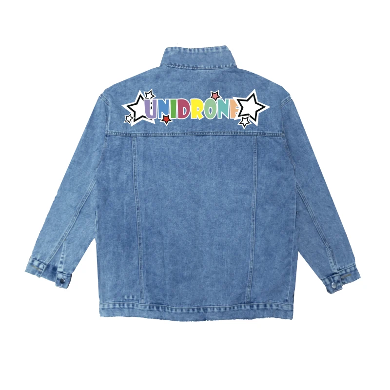 

Autumn Denim Jacket Men Women Streetwear Hip Hop Vintage Washed Straight Star Letter Print Loose Single Breasted Tooling Coats