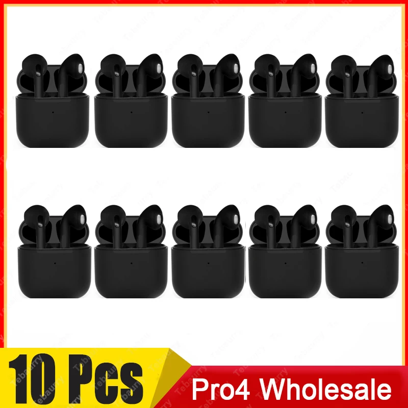 10Pieces Wholesale Pro 4 TWS Wireless Headphones Bluetooth Earphone 5.0 Stereo Mini Earbuds Pro4 Headset with Microphone for IOS