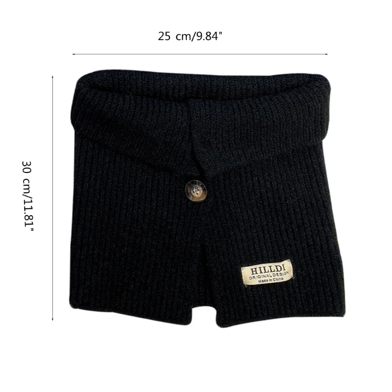 95AB вязаный снуд шарф на пуговицах для девочек осенне-зимняя теплая одежда шаль