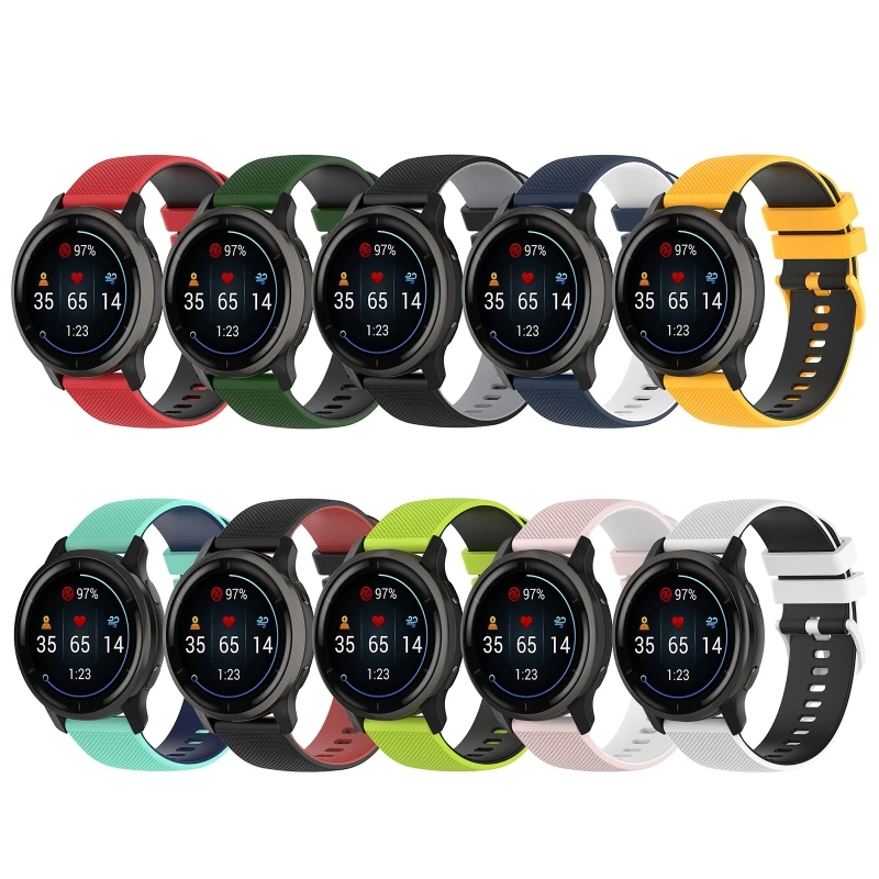 

20mm Watchband Strap For Garmin Venu 2 Plus 2Plus Smartwatch Band Sport Silicone Bracelet For Vivoactive 3 3t Forerunner 158/245