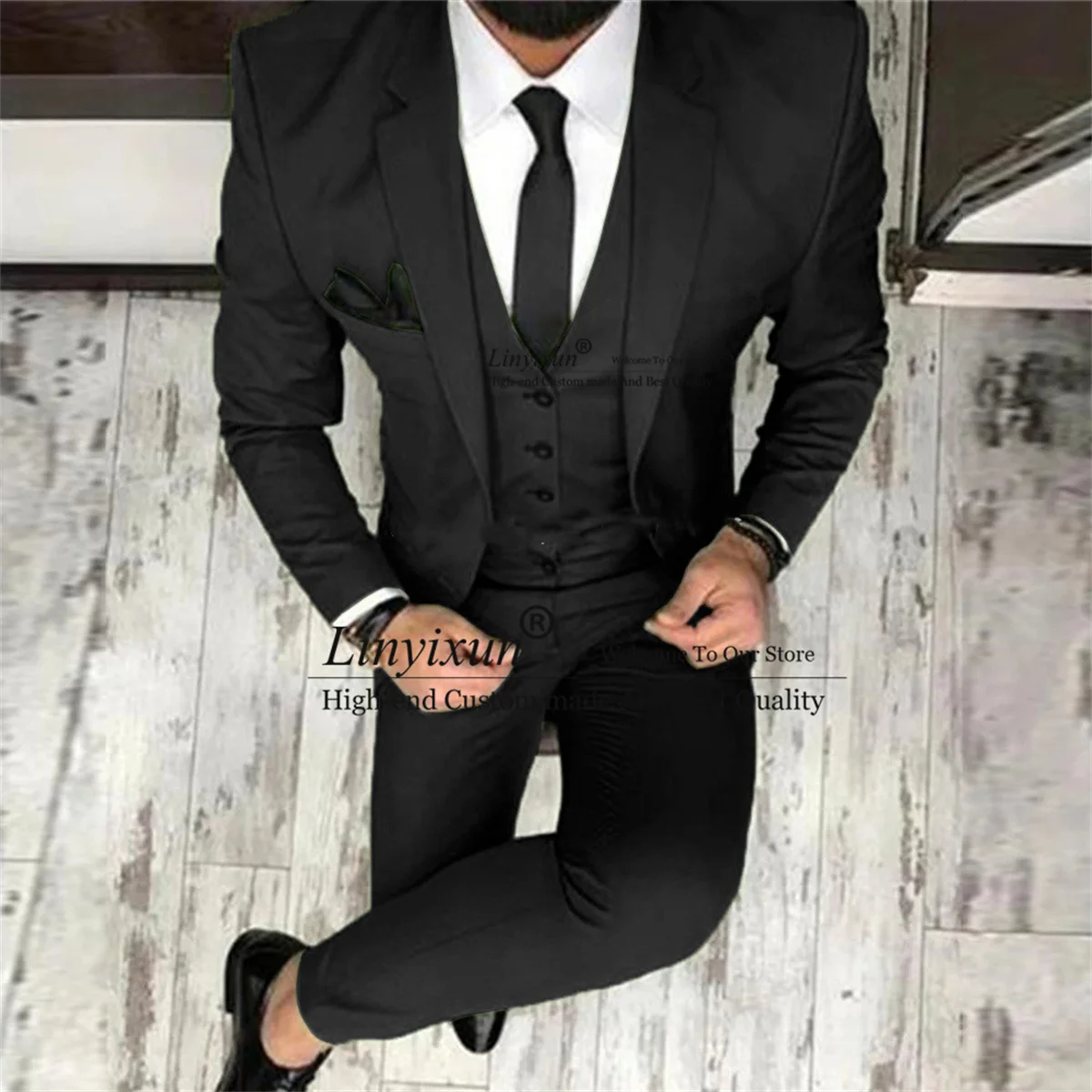 

Деловые серые свадебные костюмы для мужчин, комплект из 3 предметов, деловой пиджак с отложным воротником, смокинг для жениха, облегающий костюм для мужчин