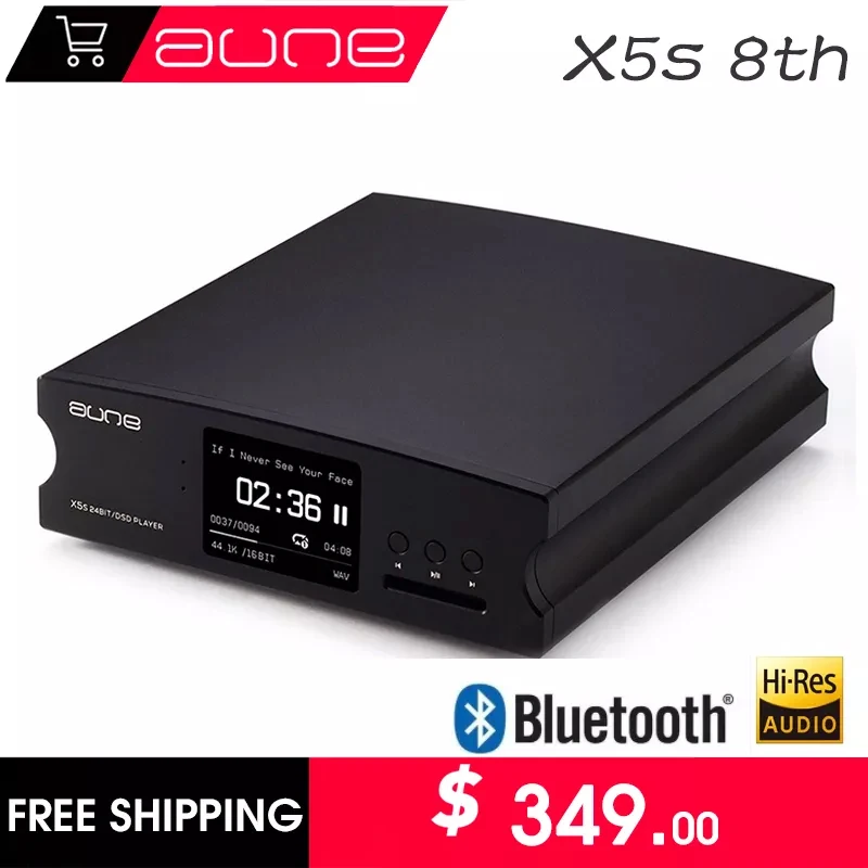 AUNE X5s 8th Anniversary Edition Music Digital Player Bluetooth Decoder Turntable HIFI Lossless DSD Streaming Media Music Player