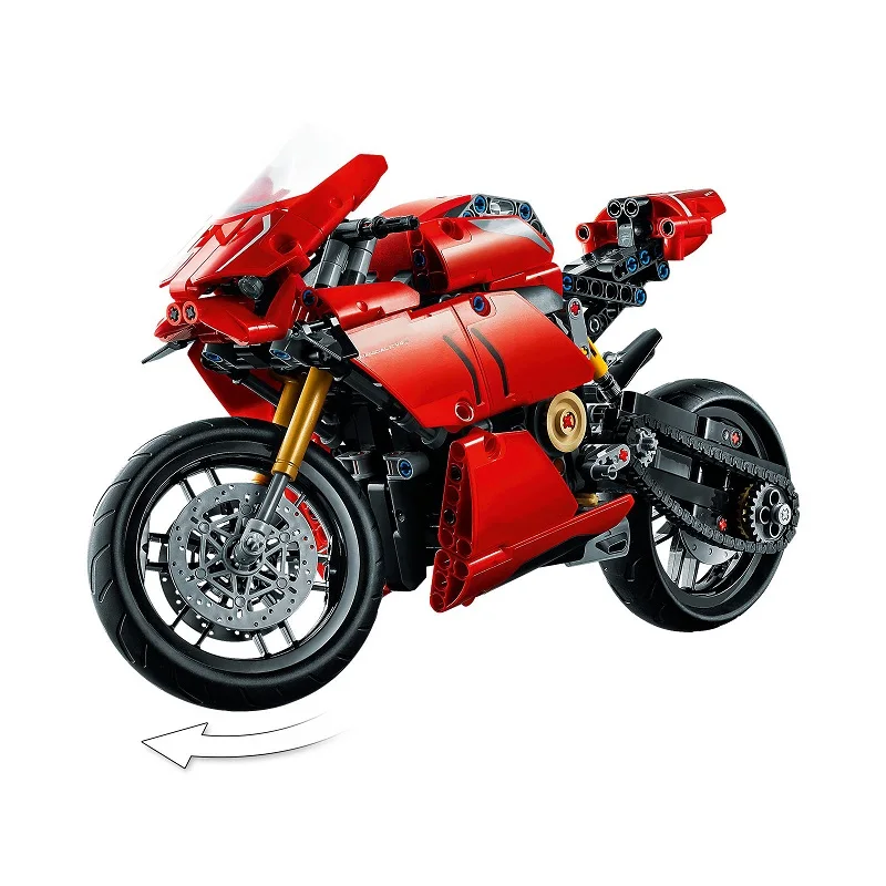 Alta Tecnología Ducatis Panigale V4 R, Compatible con 42107 motocicleta de juguete, bloques de construcción, modelo de moto, juguetes para niños, regalo para niños