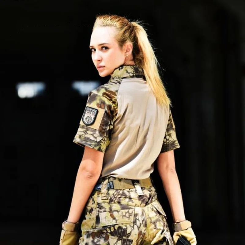 

Мужская и женская камуфляжная тактическая футболка с коротким рукавом, летняя армейская футболка для фанатов, для походов, кемпинга, охоты, тренировок, военная футболка, одежда