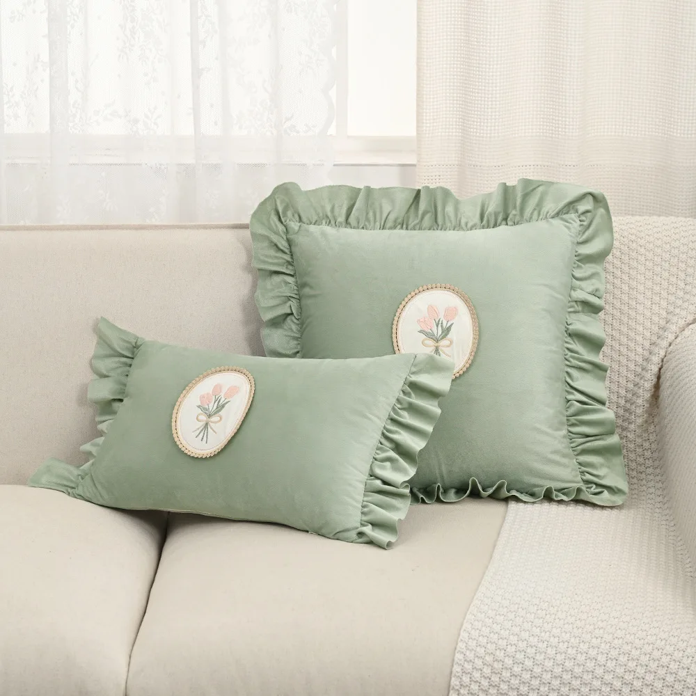 

Винтажные наволочки с тюльпанами, чехлы для подушек с цветочными рюшами, богемная наволочка, уютные чехлы для дивана-кровати для гостиной