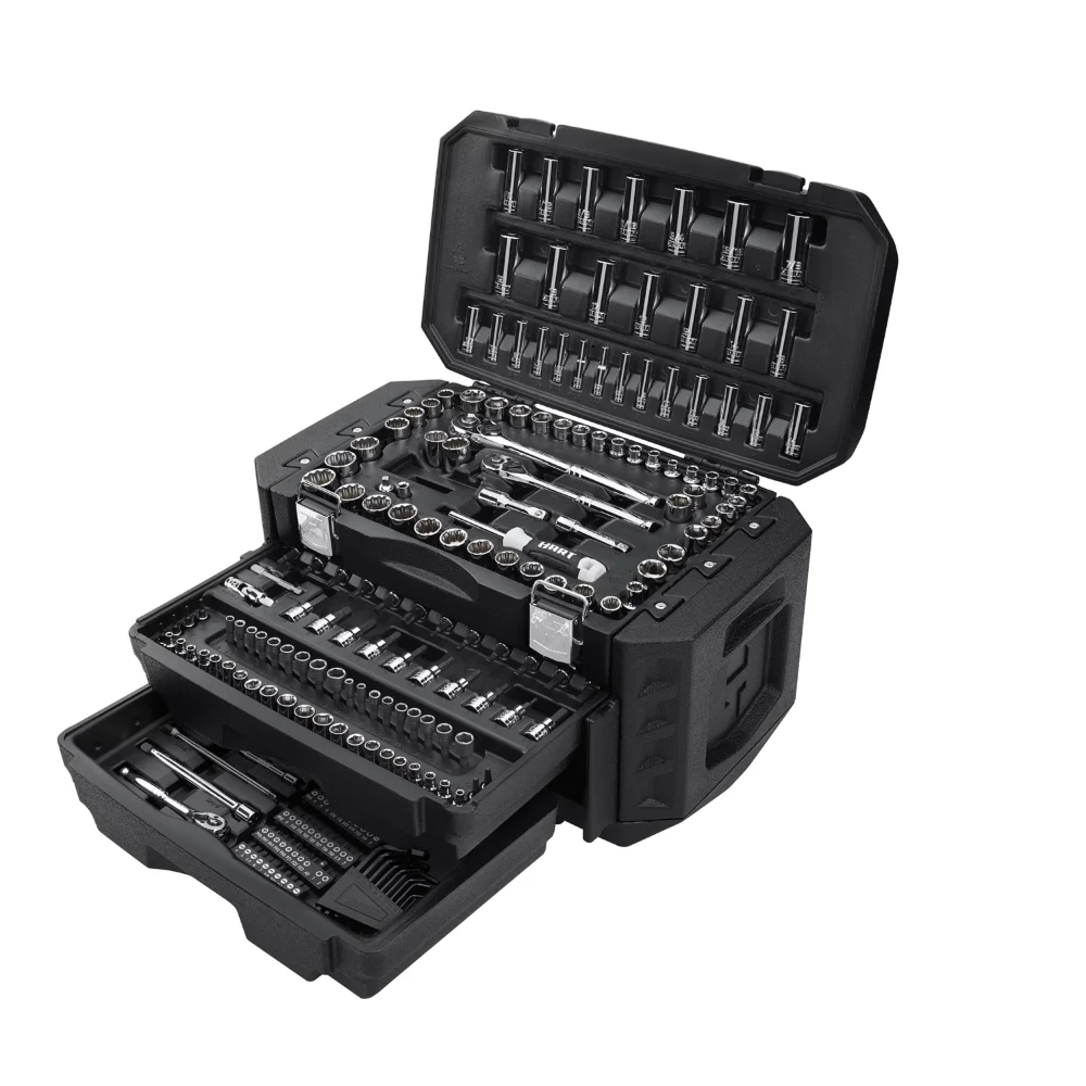 

215-Piece Mechanics Tool Set, Multiple Drive, Chrome Finish Impact Socket Set