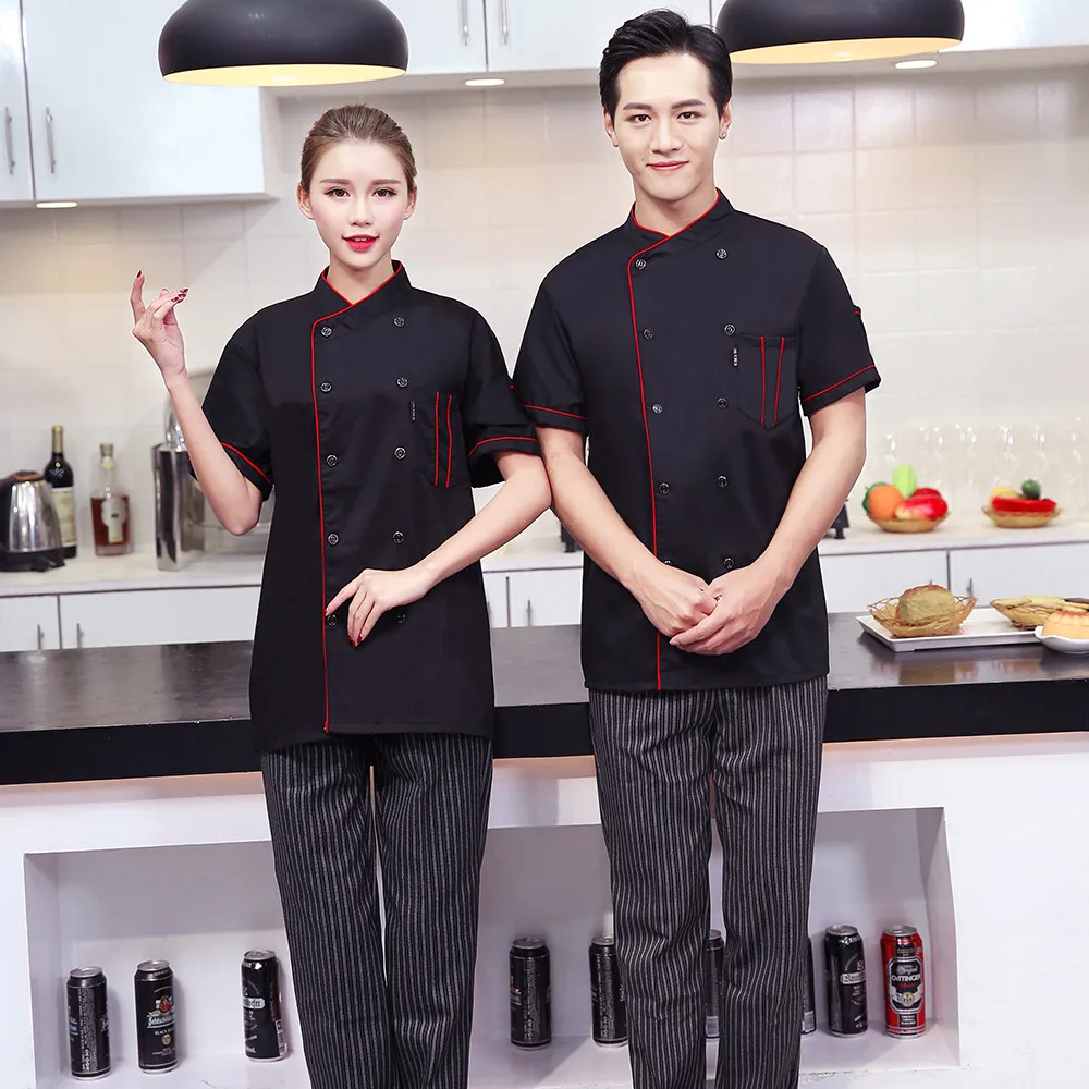 

Sushi Uniforms Service Bakery Jackets Aprons Food Catering Restaurant Double Waiter Short Chef Work Sleeve Breasted Kitchen Cafe
