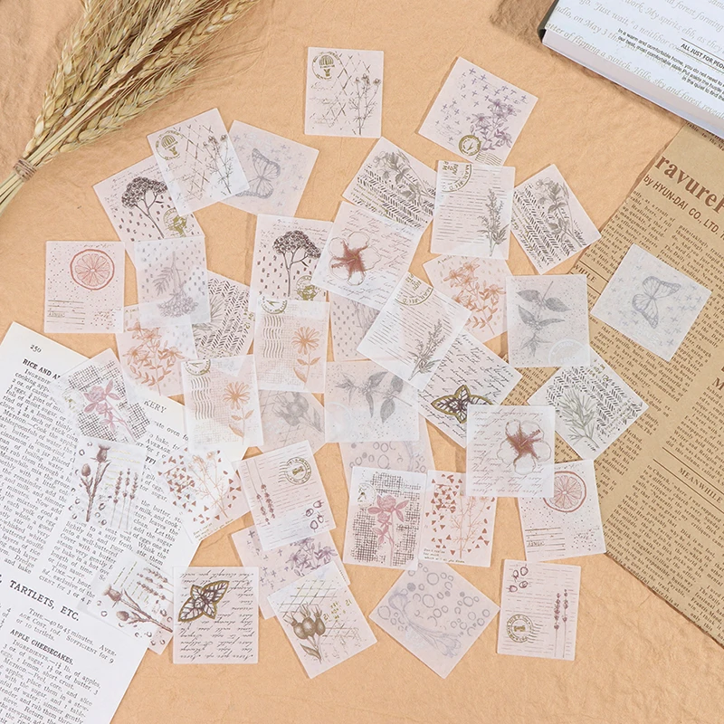 40 шт. винтажные Ретро штампы для путешествий растения креативные канцелярские