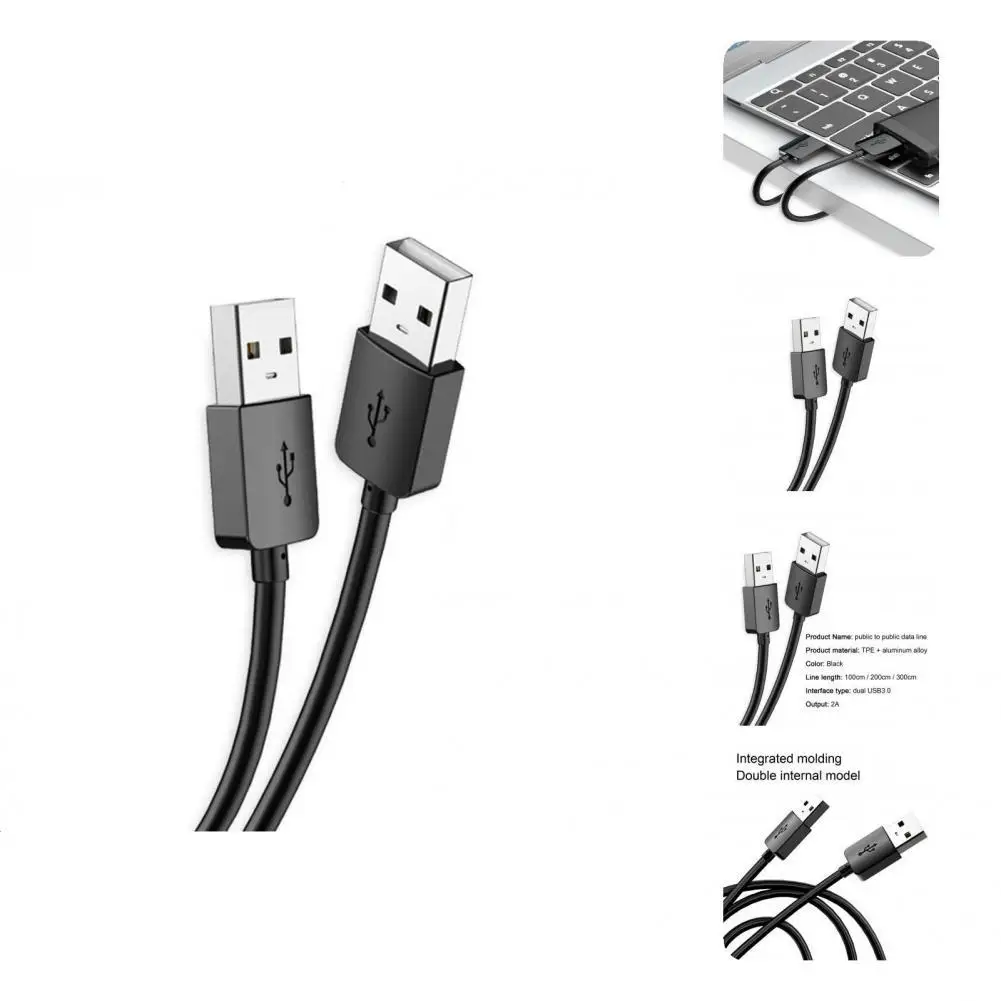 

Practical Dual USB3.0 Male to Male Data Extension Cord Data Line Portable Stable Transmission