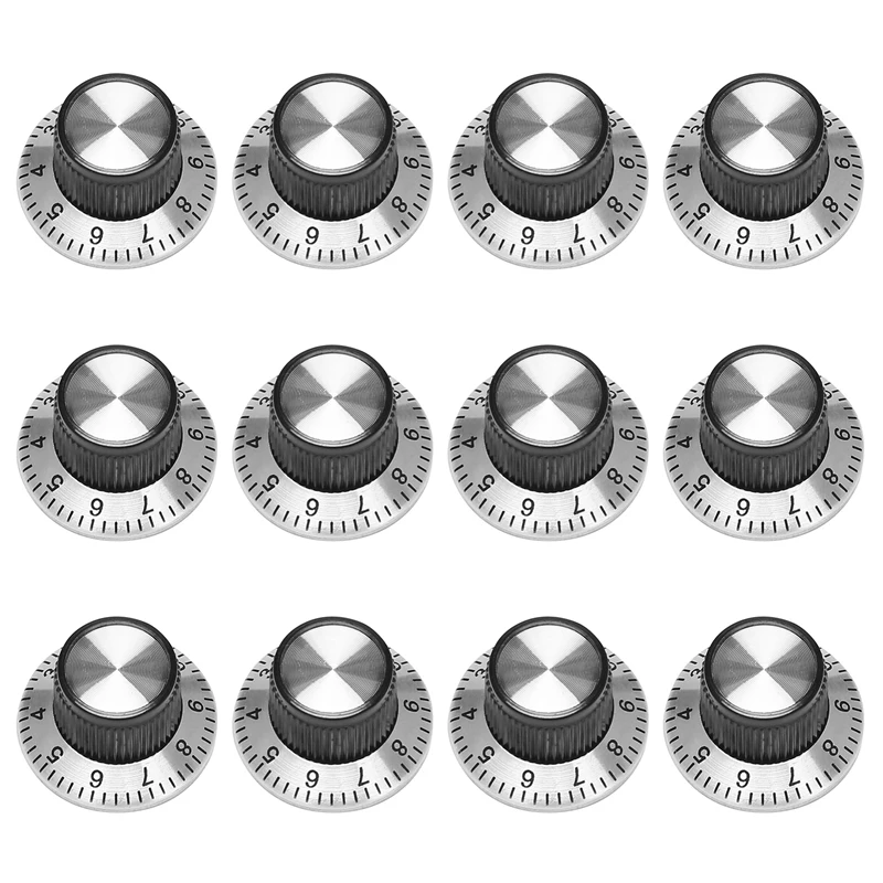 

12 X Potentiometer Pot Metal Knob With 0-9 Turntable For 6Mm Shaft Knob