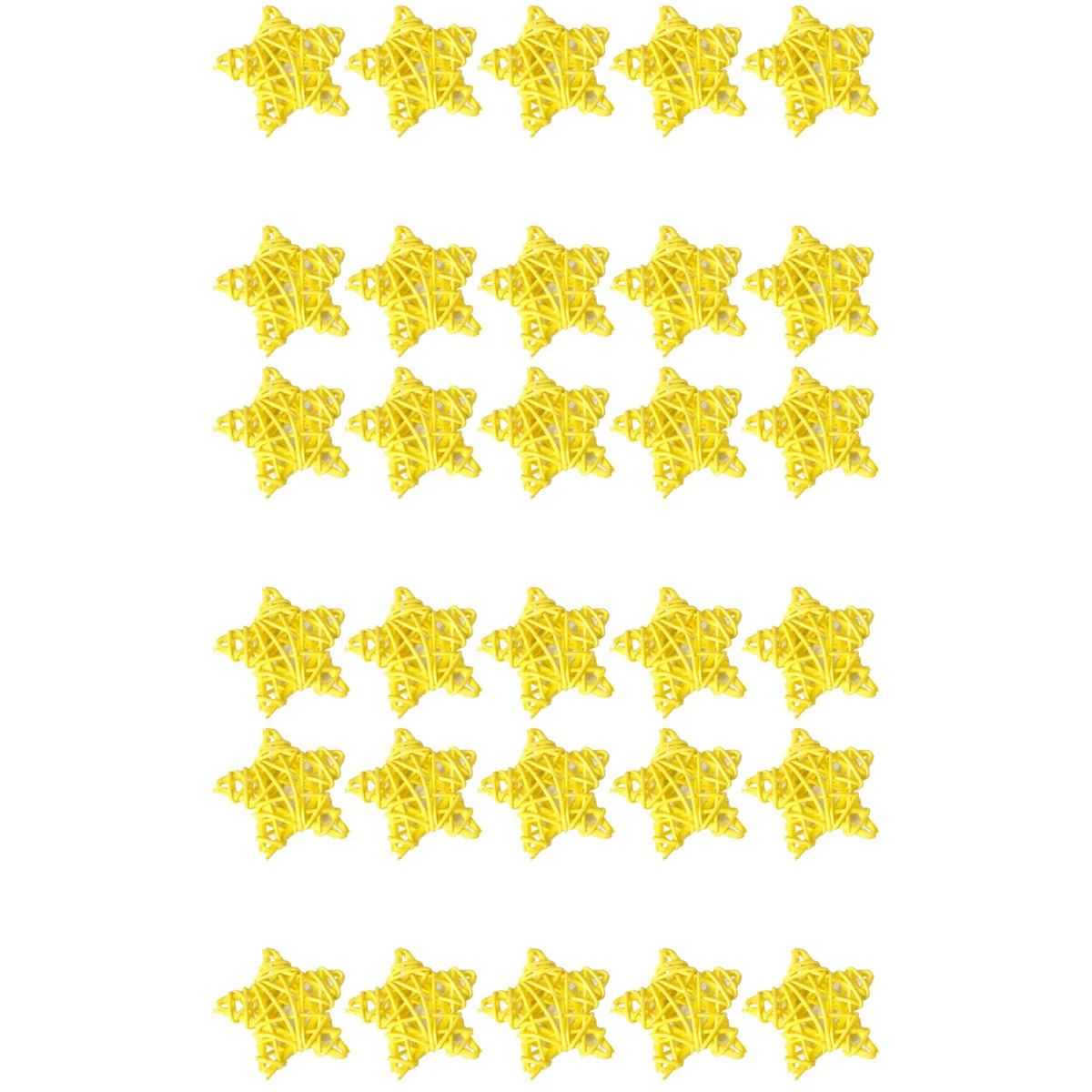 

30 6cm Rattan Star Sepak Colorful DIY Takraw Craft Decor for Home Kindergarten Shop (Yellow)