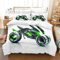 kawasaki bedding set single twin full queen king size bed set aldult kid bedroom duvetcover sets 3d print 2022 wild motorcycle