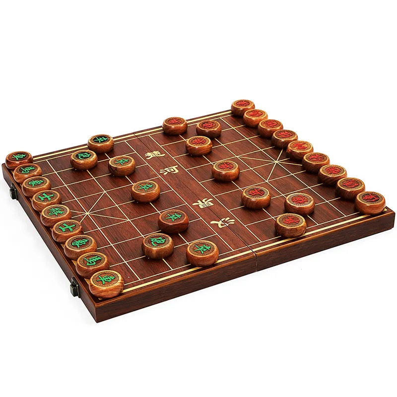 

Antique Portable Chinese Chess Wood Decorations High Quality Big Size Chinese Chess Social Free Shipping Jeu De Table Board Game