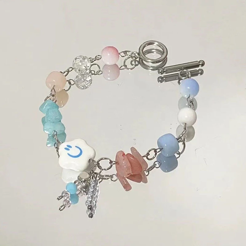 Женский браслет Y2k с бусинами в виде синего облака модный нишевой стиле Instagram