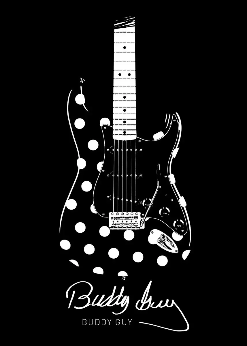 

Абстрактный плакат с гитарой на канве