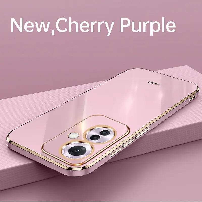 Oppo Reno 11A 5G CPH2603 Чехол 6D Покрытие Силиконовый Бампер ТПУ Мягкая задняя крышка для