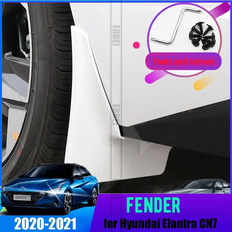 Guardabarros de plástico suave para Hyundai Elantra Avante CN7 2020 2021 PP, 4 piezas, pintura antisuciedad, piezas de automóviles modificadas multicolor