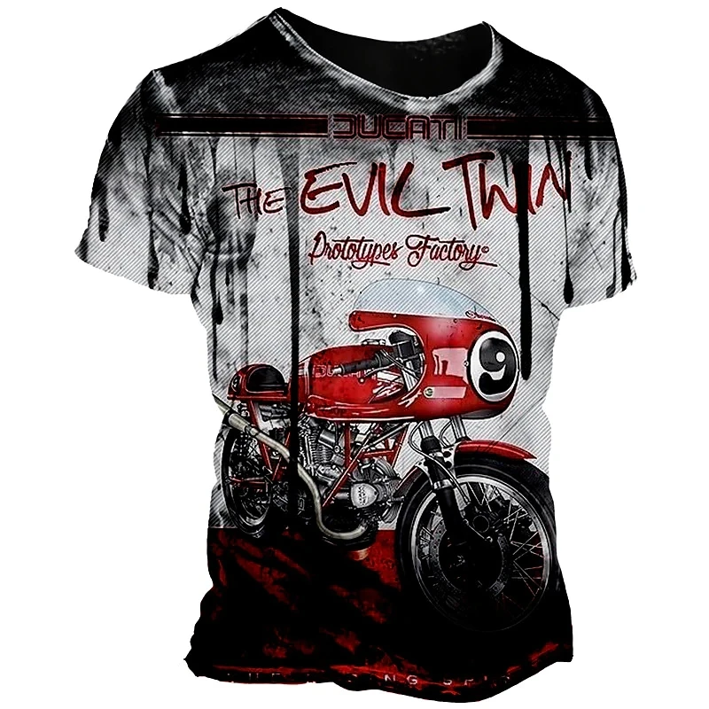 

Vintage Motorcycle T Shirt Men 3d Print Moto T Shirts For Men Classic Biker Short Sleeve Oversized Tops Tee Shirt Men Sweatshirt