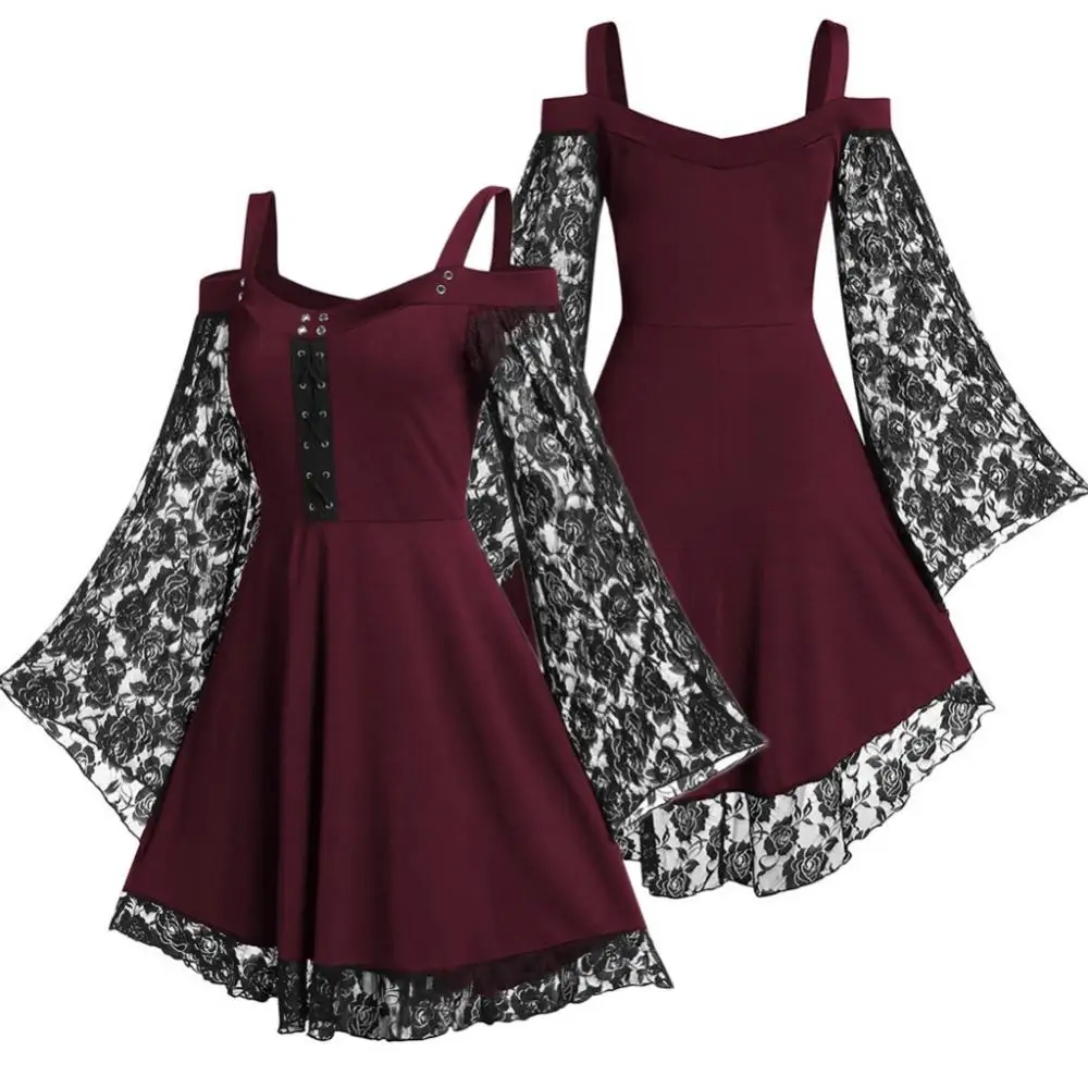 

Женское готическое облегающее платье с открытыми плечами