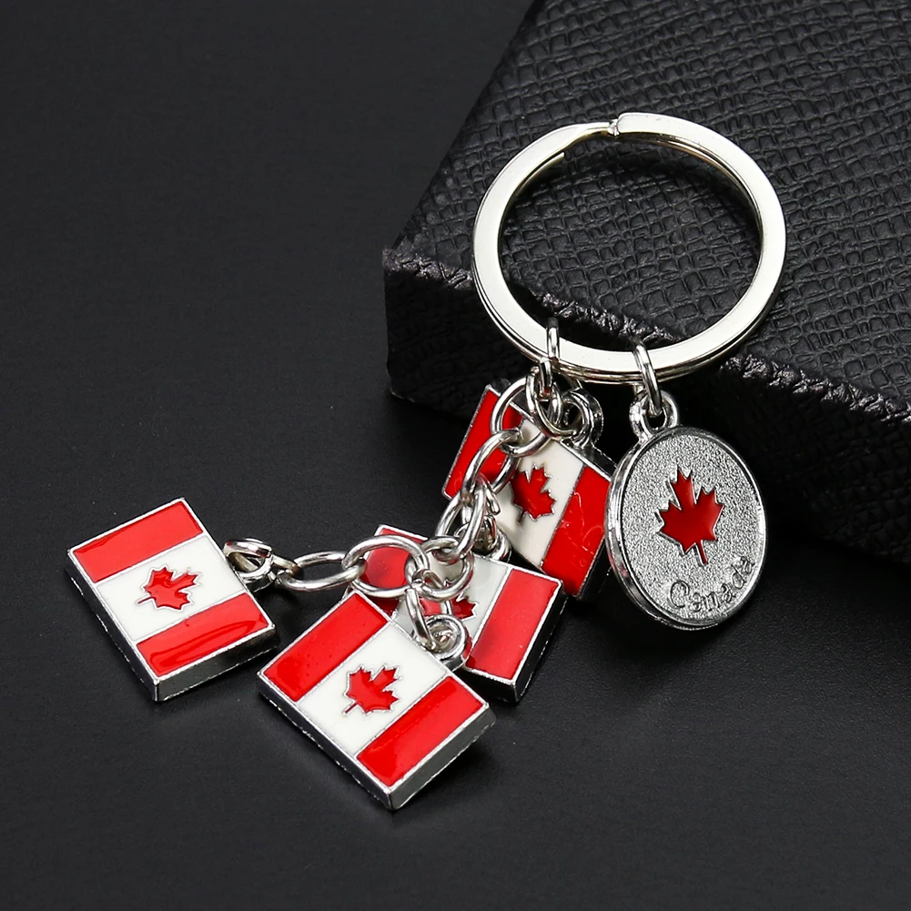Metal Canada National Flag Keychain Maple Leaf Bag Backpack Hanging Purse Charms Patriotic Man Woman Ornament Jewelry Accessory |